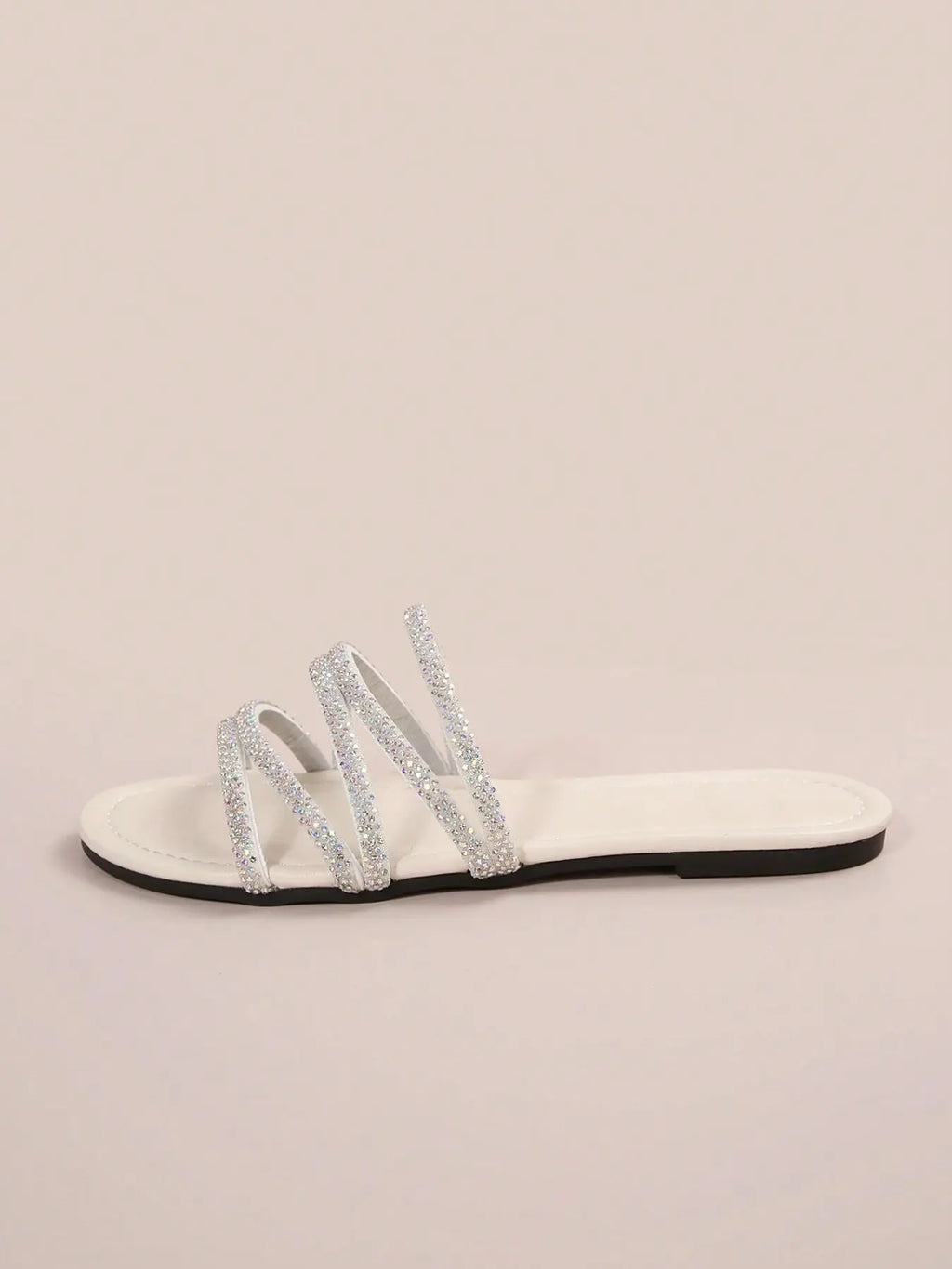 Summer Flat Rhinestone Sparkle Sandals, Casual Glitter Sandals, Women'S Fashion Beach Shoes, Outdoor Slip-Ons for Dating Shopping Parties Daily Outing Home Leisure, Leopard Print Sandals