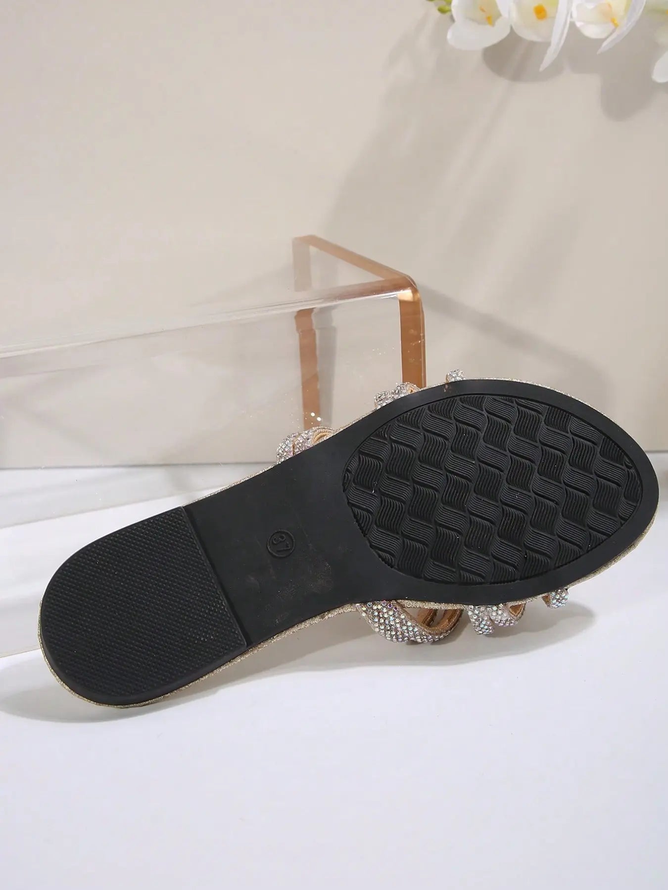 Summer Flat Rhinestone Sparkle Sandals, Casual Glitter Sandals, Women'S Fashion Beach Shoes, Outdoor Slip-Ons for Dating Shopping Parties Daily Outing Home Leisure, Leopard Print Sandals