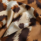 Mooquera Elegant Leopard Print Boho Kaftan Dress with Matching Scarf - Silky Loose Maxi Vacation Resort Wear