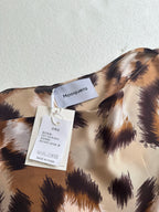 Mooquera Elegant Leopard Print Boho Kaftan Dress with Matching Scarf - Silky Loose Maxi Vacation Resort Wear