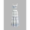 Printed Sleeveless Tie Back Skirt Set